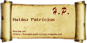 Halász Patrícius névjegykártya